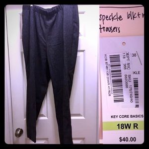 Black/white speckled dress pants